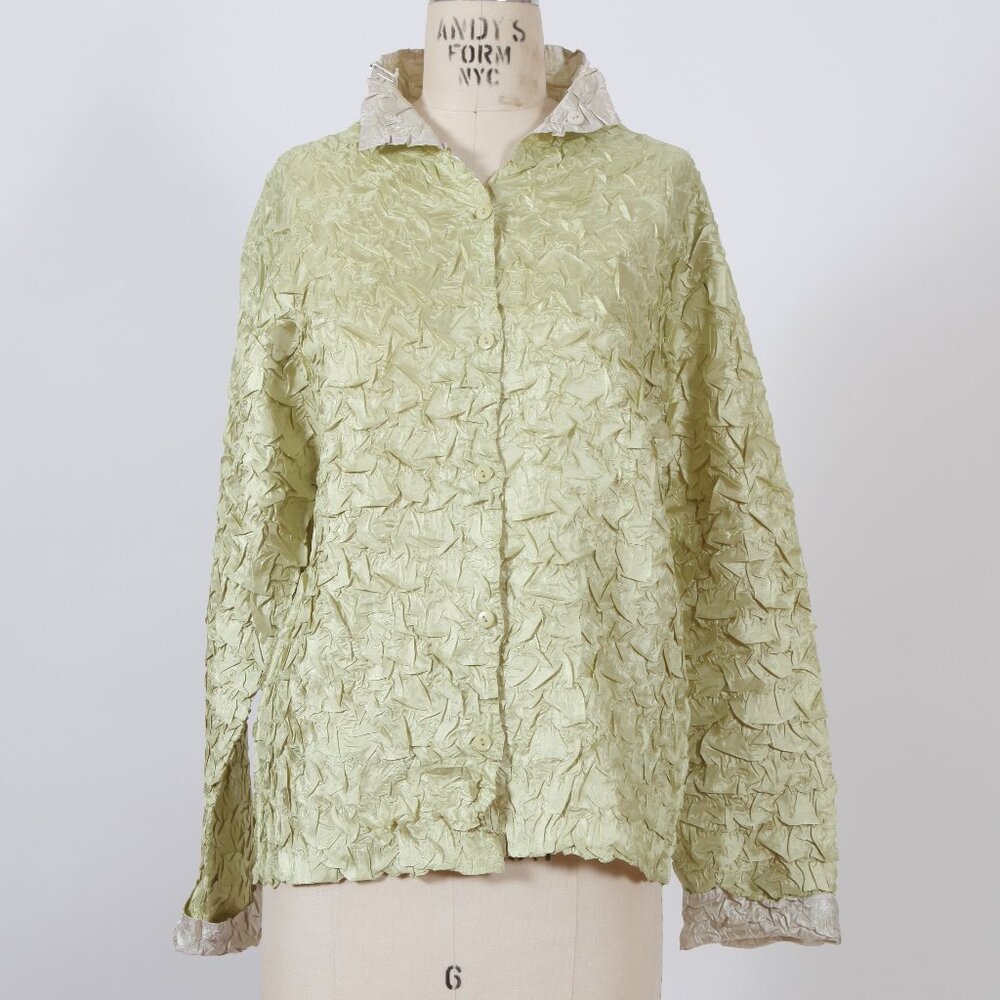 Vintage Crinkle Blazer Blouse